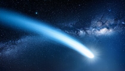 Fototapeta premium comet hale bopp in deep space with bright tail and stellar background celestial spectacle featuring glowing nucleus and cosmic dust in starry cosmos