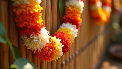 Pongal theme Colorful flower garland