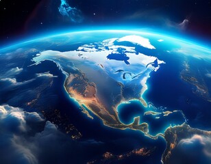 earth from space stunning blue planet with clouds continents and oceans a fragile oasis in the cosmic void
