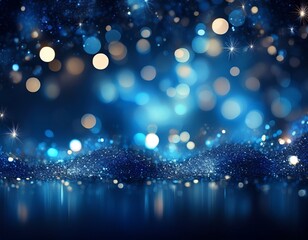 a glamorous background of blue bokeh perfect for awards and celebrations generative ai