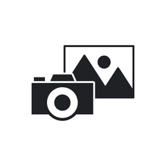 Solid Camera and Photo Gallery Filled Icon