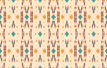 Ethnic abstract ikat art. Aztec ornament print. geometric ethnic pattern seamless  color oriental.  Design for background ,curtain, carpet, wallpaper, clothing, wrapping, Batik, vector illustration.