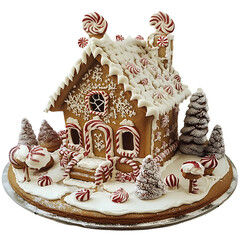 Gingerbread House: Festive Winter Wonderland Scene