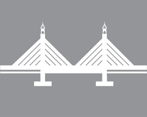 Line art and illustrations of the Penang bridge connecting Penang Island to the mainland.