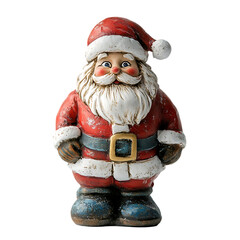 Rustic Christmas Santa Claus Figurine: Festive Holiday Decoration