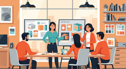 Teamwork On Branding Strategy At Modern Workplace