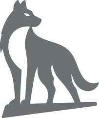 Gray Wolf Silhouette Standing animal canine, Standing wolf silhouette gray vector design