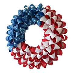 Patriotic Ribbon Wreath: 4th of July Decoration Ideas