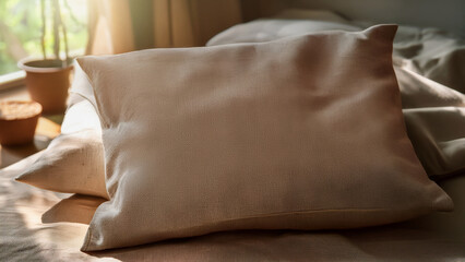 Linen Pillow Close-Up in Soft Light