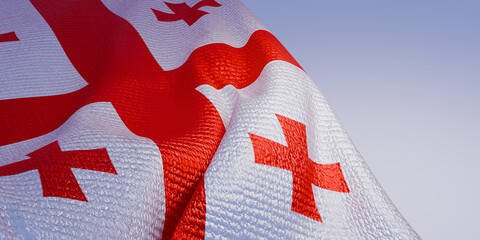 Georgia flag of silk-3D illustration. 3d render.