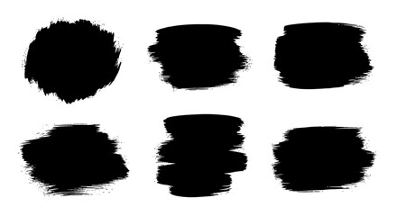 Black Paint Strokes Abstract Brush Marks for Artistic Design.