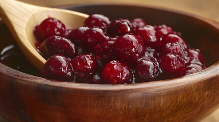 Berry Compote Ingredients Aged Wooden Spoon Cd535646