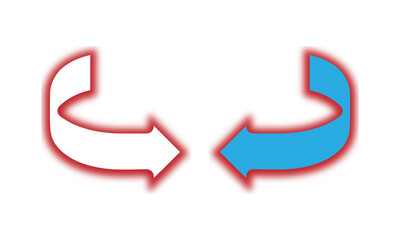 Neon Refresh Rotation Arrows Icon for Sync Update and Undo Redo in Mobile UI Design