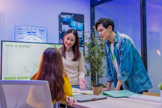 high octane late night office session dedicated agile team comprising the product manager strategist planner advanced AI agent assistance collaboratively brainstorms and conducts meticulous market 