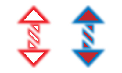 Neon Up and Down Arrows Icon for Scroll Navigation and Stock Movement Indicators