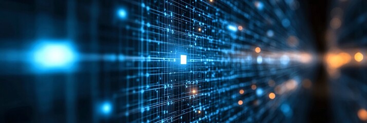 futuristic digital data network technology background with connecting lines and nodes