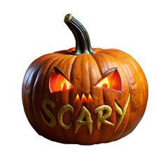 Glowing Jack-o'-lantern: A Spooky Halloween Pumpkin