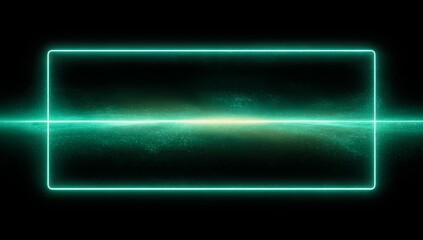 Green square with a yellow line in the middle. The square is surrounded by a bright green glow