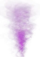 Light glowing violet smoke, abstract purple fog texture with transparent background, soft haze or vapor effect.