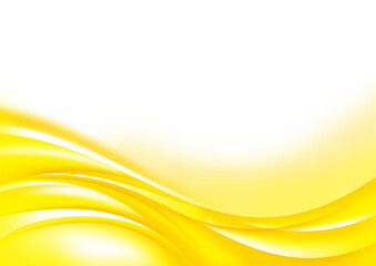 Fresh yellow abstract wave curve border high resolution PNG background