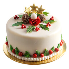 Elegant Christmas Cake: Festive Holiday Dessert Photography