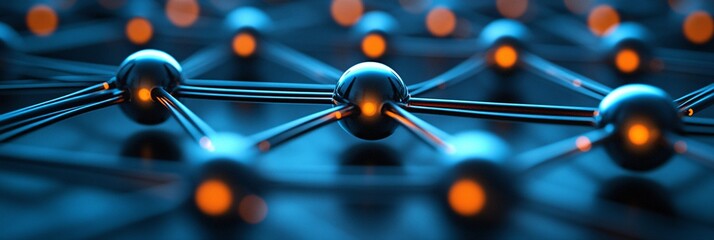 futuristic abstract technology background with connected spheres and lines