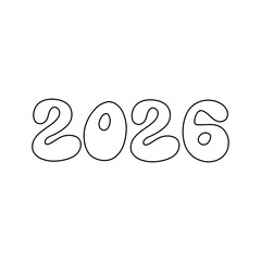Cute 2026 Typography Design Graphic Minimalist