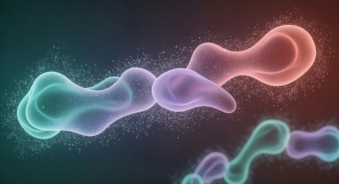 Soft pastel ribbons intertwining in gentle glowing curves.