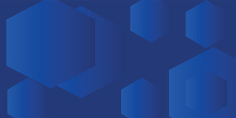 Obraz premium Modern abstract blue background with glowing geometric lines. Blue gradient hexagon shape design. Futuristic technology concept.