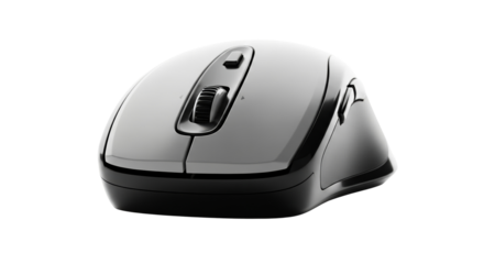 Wireless computer mouse in professional studio photography style  isolated on a transparent background 