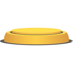 Golden Pedestal Display Stage with Subtle Shadow and Transparent Background Perfect for Showcasing Awards or Products in a Clean Minimalist Design