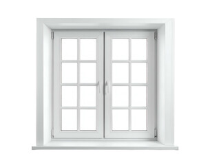 Fototapeta premium White double-pane window with framed panes