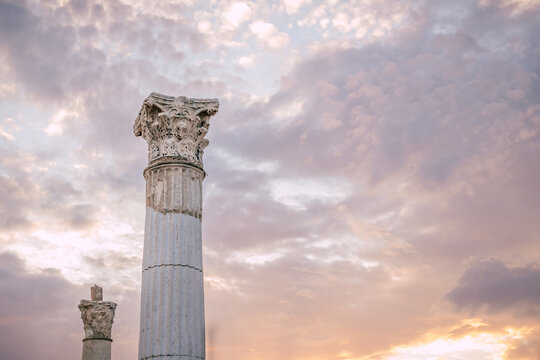 uins of a Roman Colonnade in the city of Mersin, Turkey