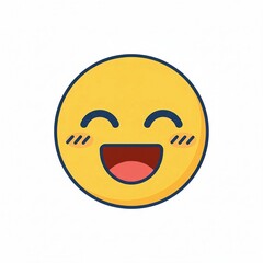 Fototapeta premium Joyful Expression Charming Yellow Smiley Face with Delightful Details for a Warm, Friendly Vibe