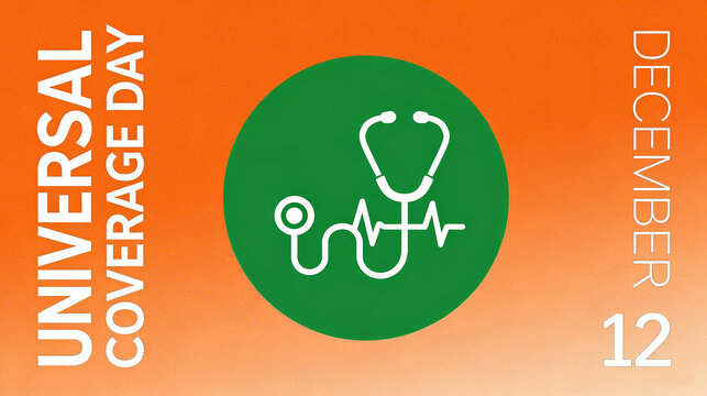 Heartbeat element of stethoscope, representing global health coverage, health monitoring and public welfare, suitable for health promotion and public welfare advocacy scenarios.
