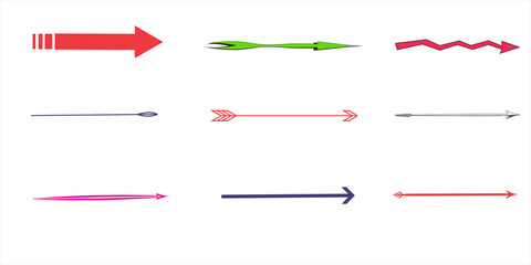 Set of arrows vector , Colorful Arrows Set on White Background. 