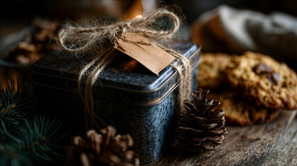 E‑Commerce Product Mockup - Rustic Gift Tin with Tag - Drive Sales