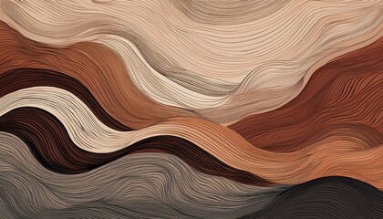 abstract earthy tones wave patterns textured design modern art rustic feel wall decor nature inspired home aesthetics
