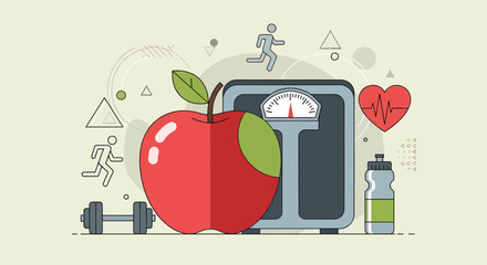 Healthy Habits Depicted: An Illustrated Guide to Fitness and Balanced Living