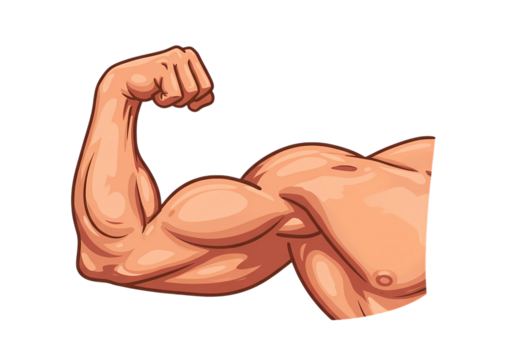 Showcase strong bicep muscles flexing for fitness success