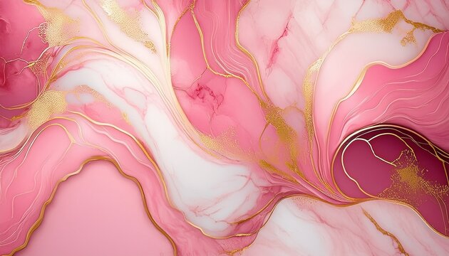 pink marble texture gold accents luxurious pattern elegant design soft pastel colors abstract background art