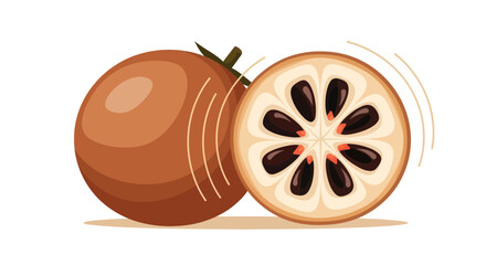 Illustration Of A Freshly Sliced Exotic Fruit With Detailed Seeds For Healthy Eating