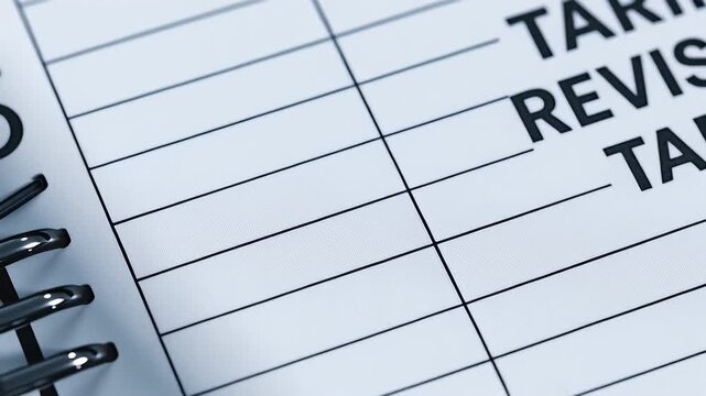Tariff revision table document spreadsheet grid layout form organization cells with bold black typeface empty cells printed bold text lined grid paper close up view showing typography layout