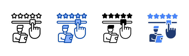 Customer Survey icon set multiple style collection