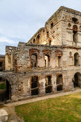 Ruins of the 17th-century Krzyztopor palace residence. Facade of the inner courtyard. Ujazd, Swietokrzyskie Province, Poland