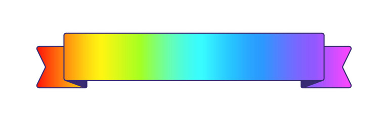 Obraz premium シンプルでポップなコピースペースのある虹色のリボン - フレームやバナー、装飾のデザインパーツ素材