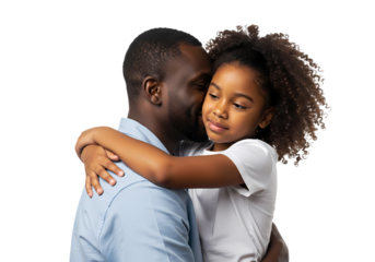 Father and daughter embrace with love and tenderness