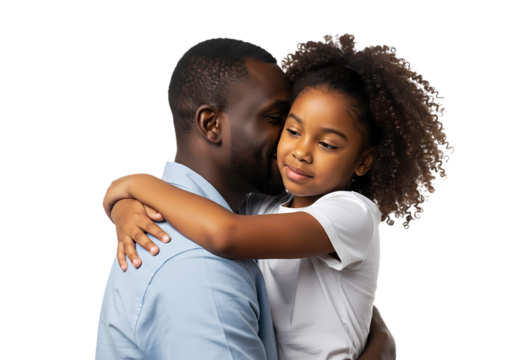 Father and daughter embrace with love and tenderness