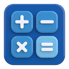 Fototapeta premium Modern Calculator App Icon. 3D Illustration.