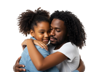 Father daughter embrace shows love and connection